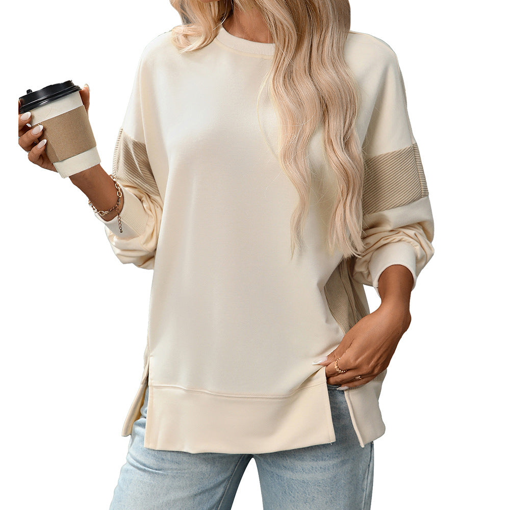 Colorblock Crewneck Long Sleeve Pullover Sweatshirt Women