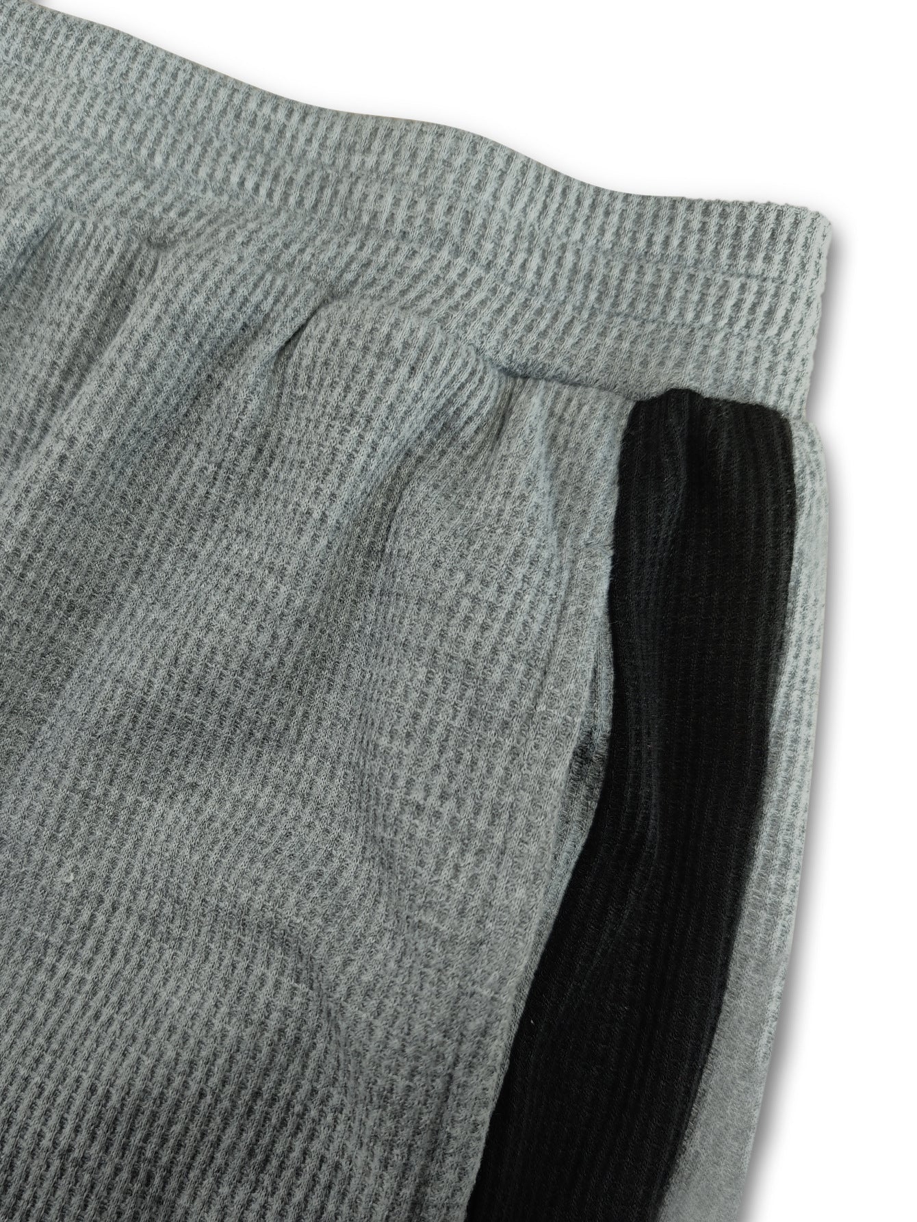 Contrast Trim Textured Knit Wide Leg Pants Set