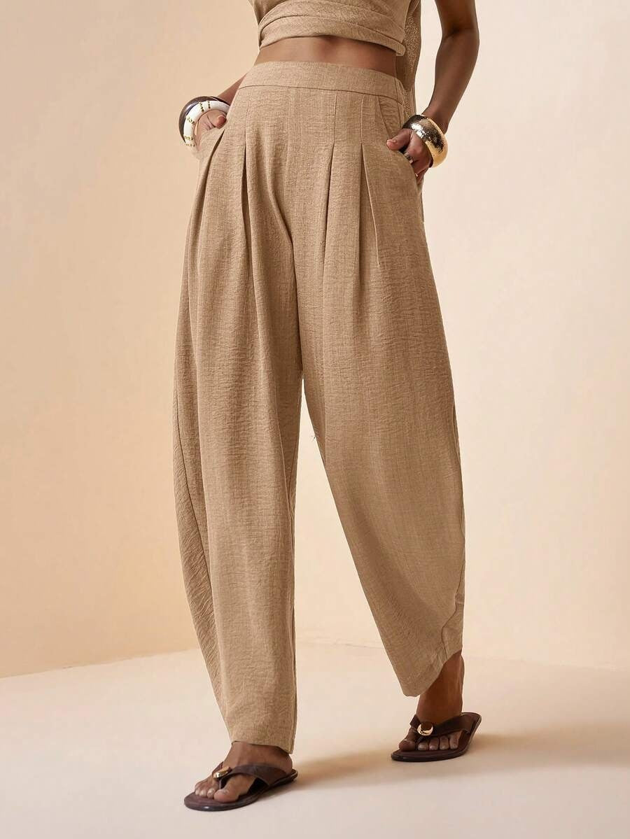 Women's High Waisted Linen Balloon Pants