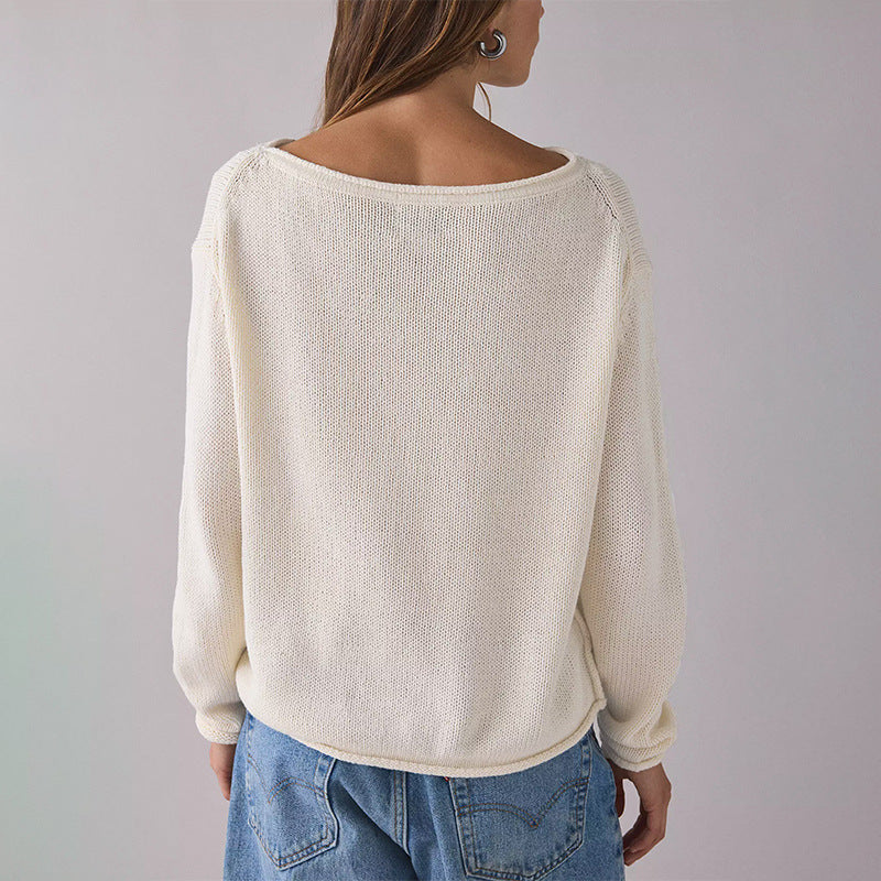 Women's Oversized Crewneck Knit Pullover Sweater