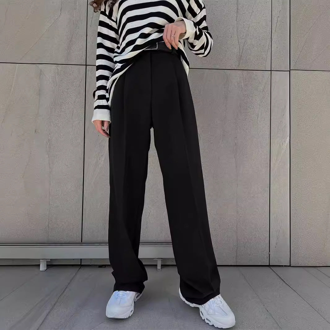 High Waist Straight Leg Dress Pants for Women