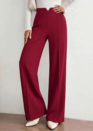 Wide Leg Dress Pants Women High Waist Flowy Trousers