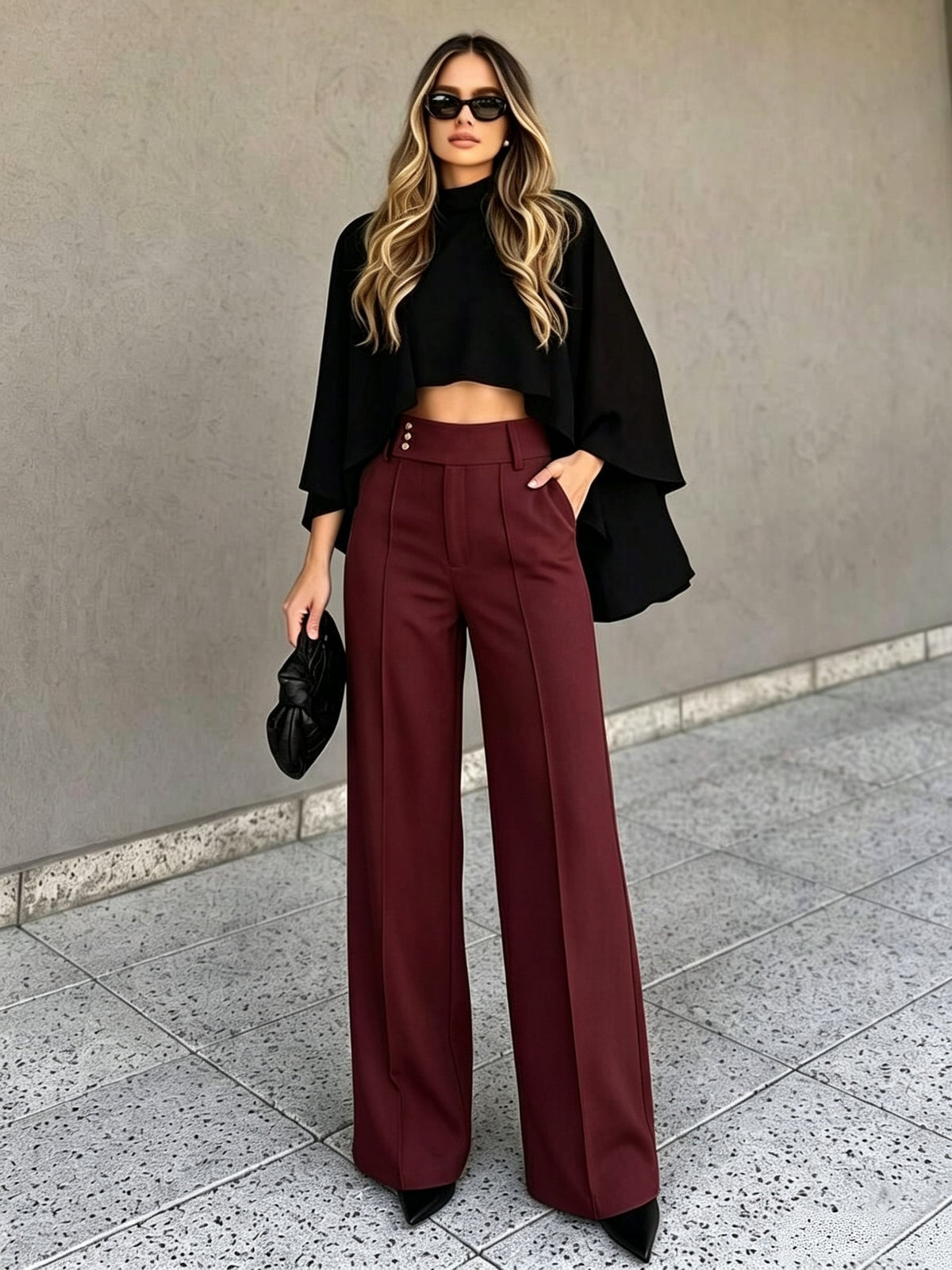 Women's High Waisted Wide Leg Dress Pants