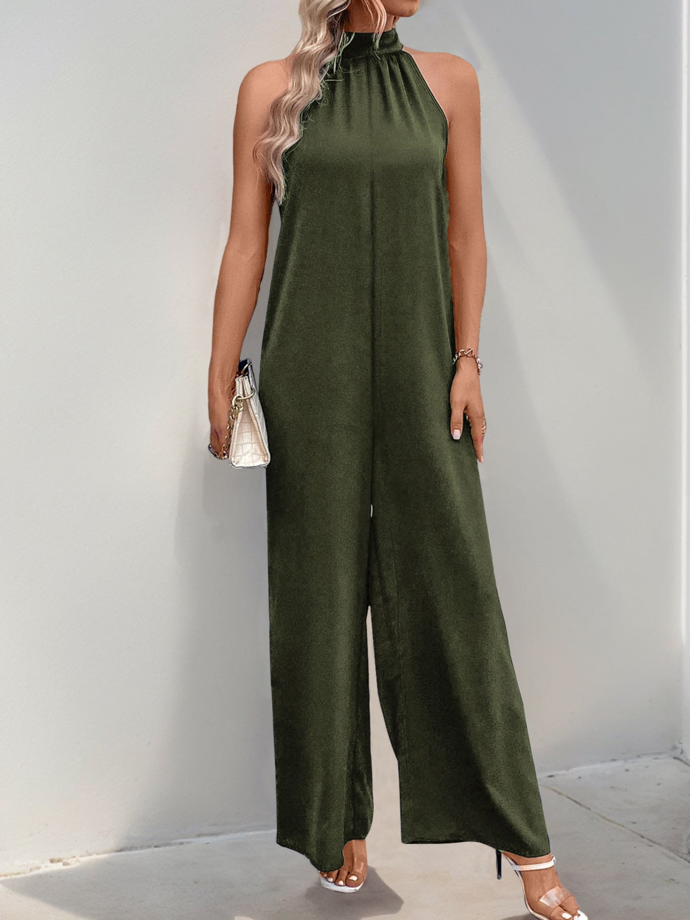 Minimalist Halter Style Loose Fit Party Jumpsuit