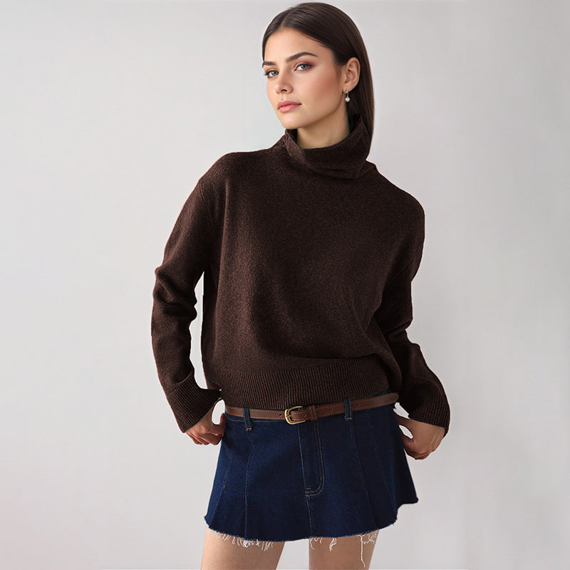 Women's Turtleneck Sweater Long Sleeve Knit Pullover