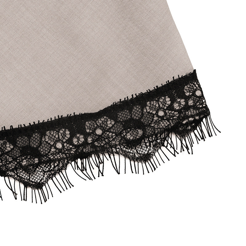 Lace Trim Cami Top French Chic Twist Front Tank