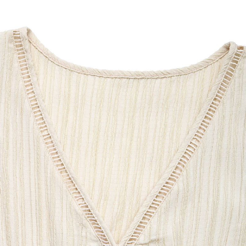 Textured Sleeveless Midi Dress Casual Flowy Vacation Look