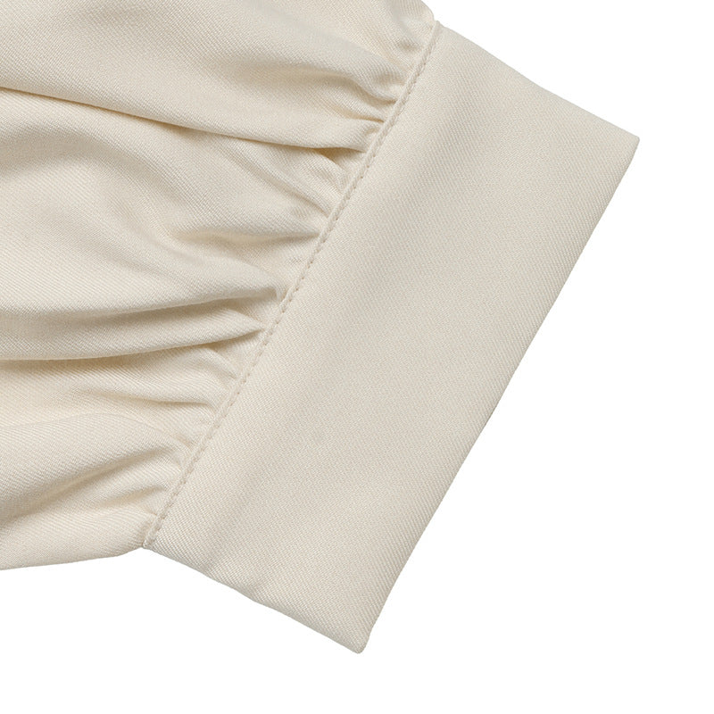Women's Balloon Sleeve Contrast Trim Button Down Blouse