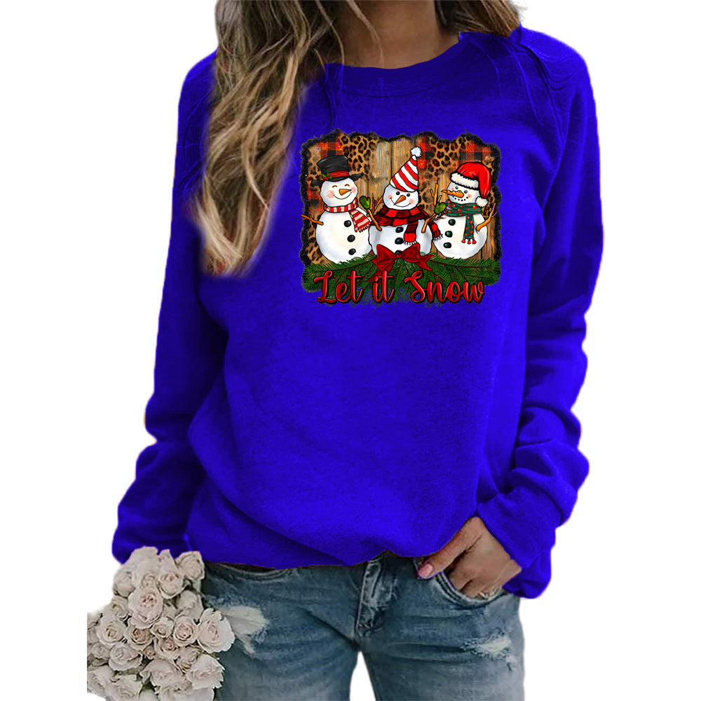Womens Let It Snow Snowman Graphic Sweatshirt