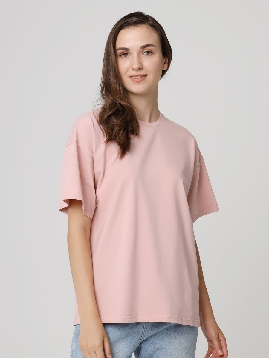 Solid Oversized T Shirt Loose Fit Crewneck Casual Tee