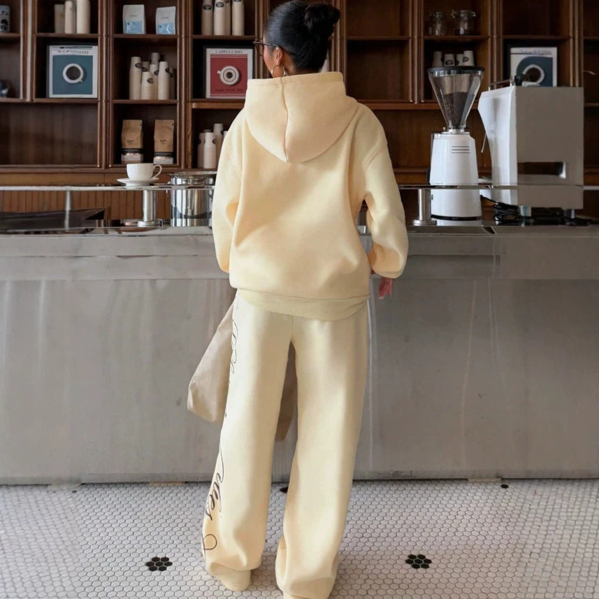 Graphic Fleece Sweatshirt Jogger Trendy Oversized Lounge Set