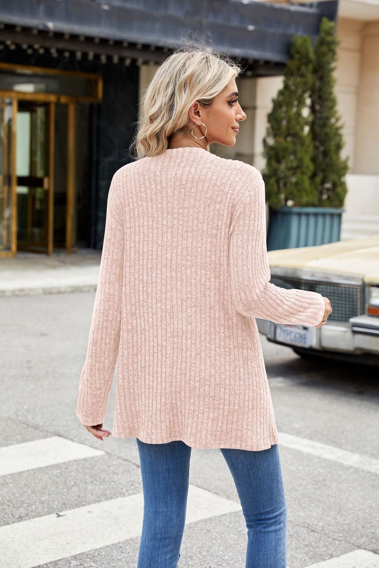 Women's Long Sleeve Loose Bottom Knit Sweater