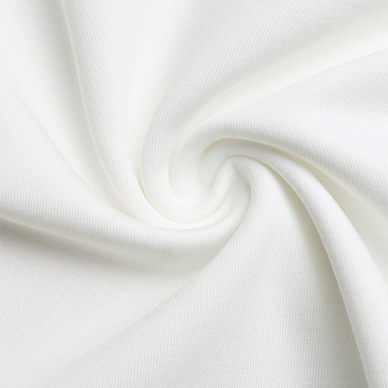 Off Shoulder Lace Trim Long Sleeve White Bodysuit