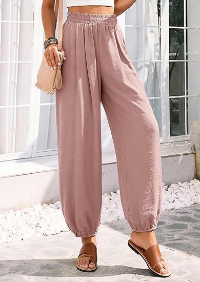 Women's High Waist Harem Pants Casual with Pockets