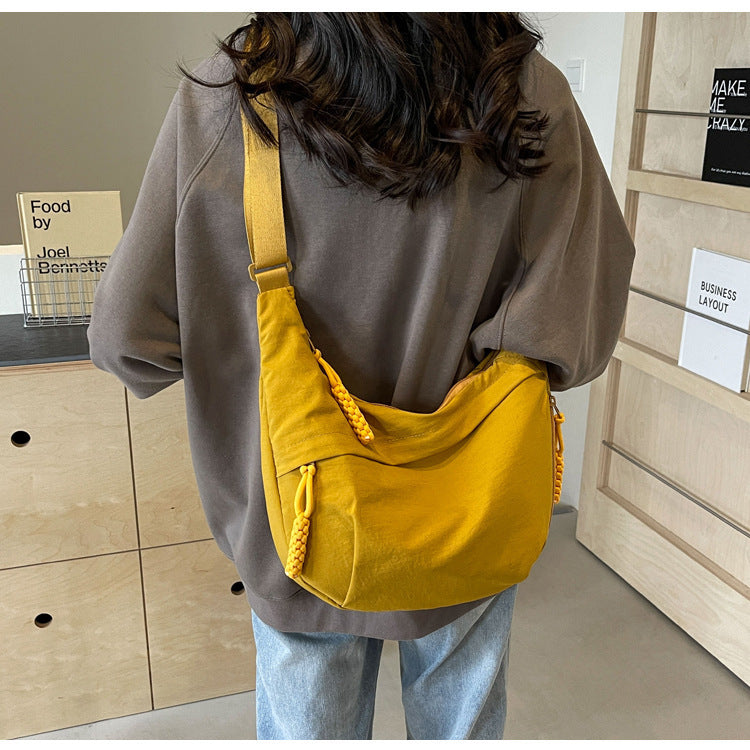 Olive Crossbody Moon Sling Bag Casual Nylon Shoulder Purse