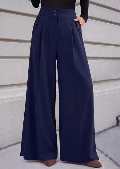 High Waist Wide Leg Dress Pants Business Casual Trousers