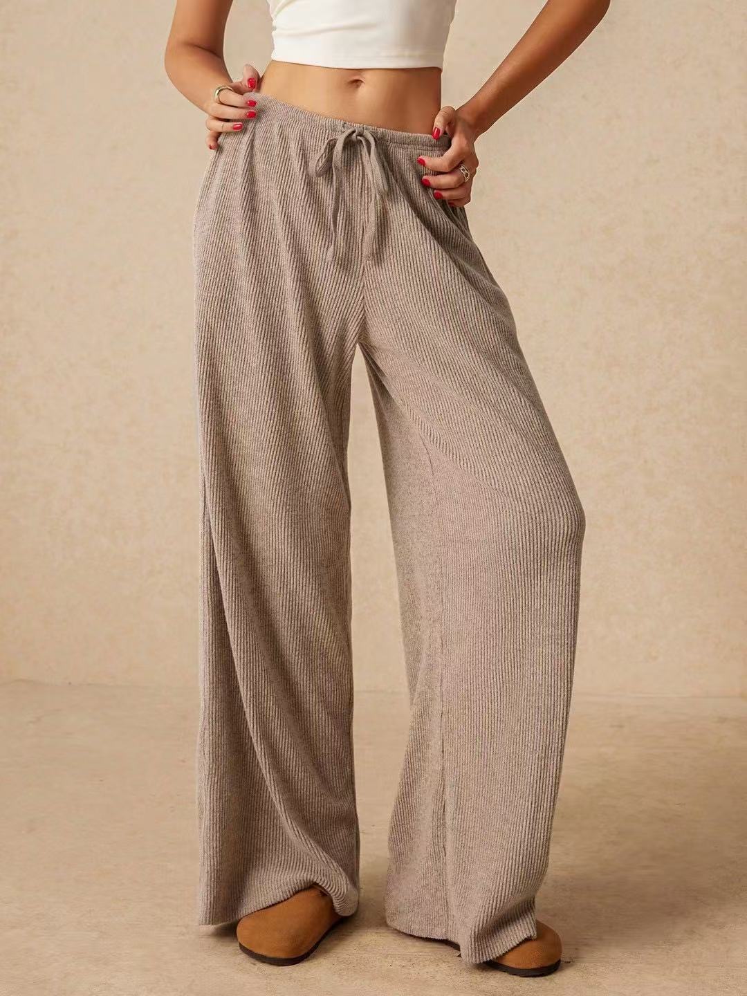 Wide Leg Pants High Waist Casual Loose Fit Long Trousers