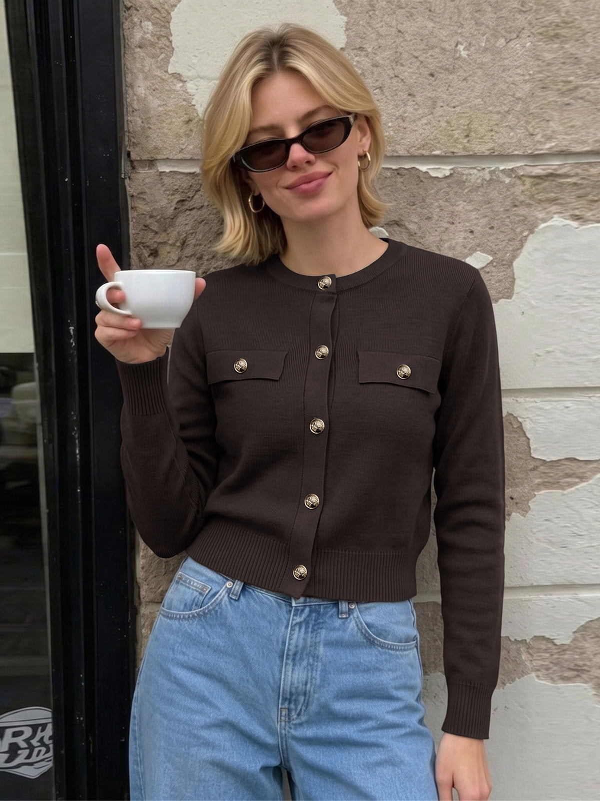 Women's Classic Button Front Cardigan Sweater