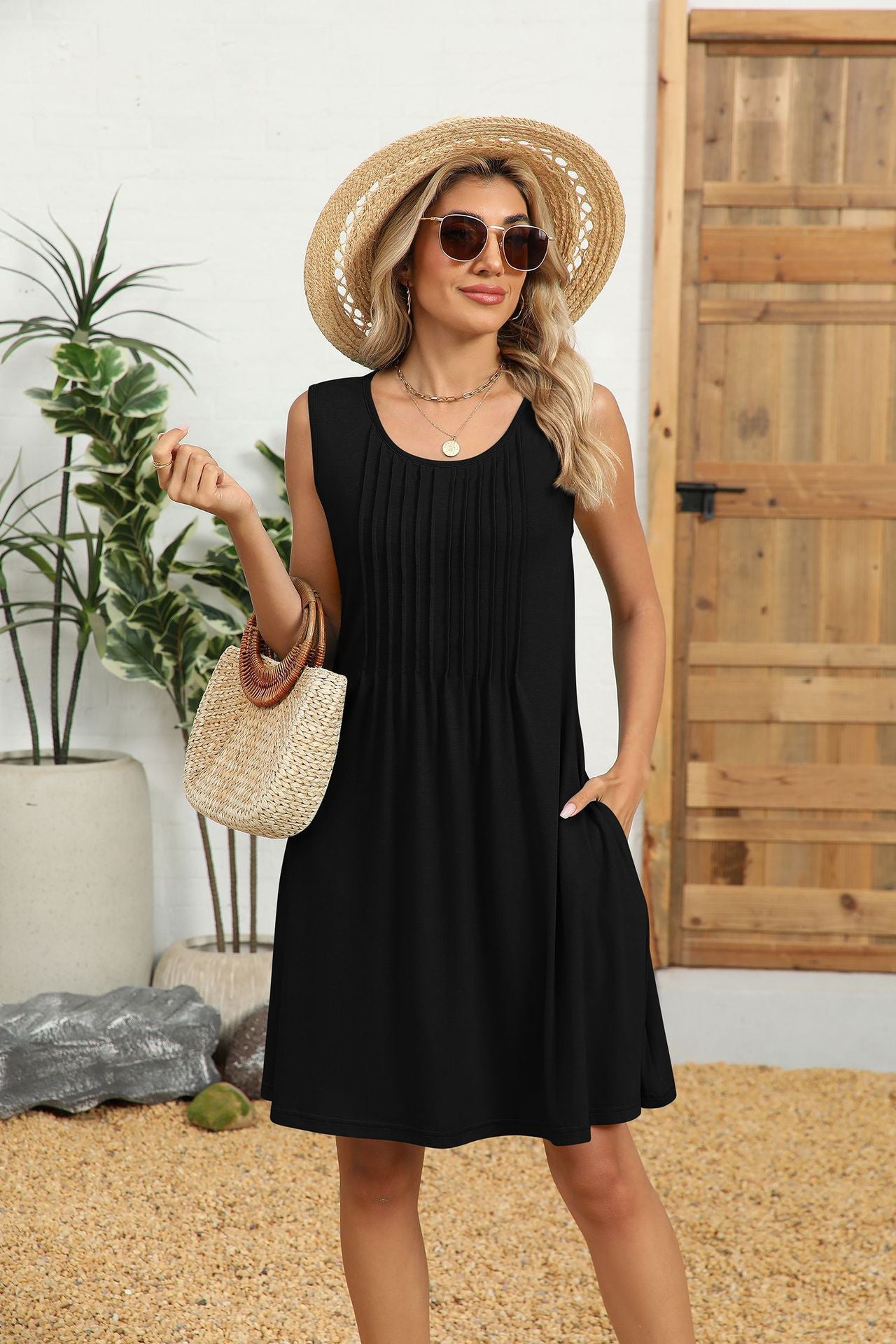 Boho Style Casual Sundress with Pockets for Women