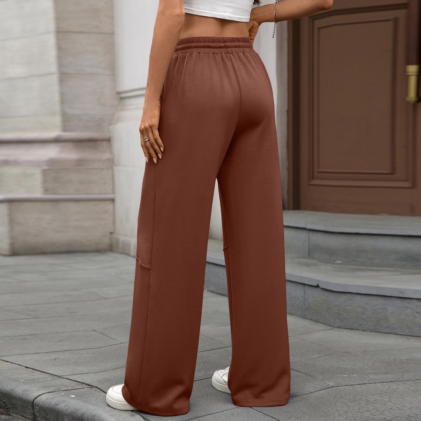 High-Waist Drawstring Wide-Leg Pants | Comfortable Casual Trousers