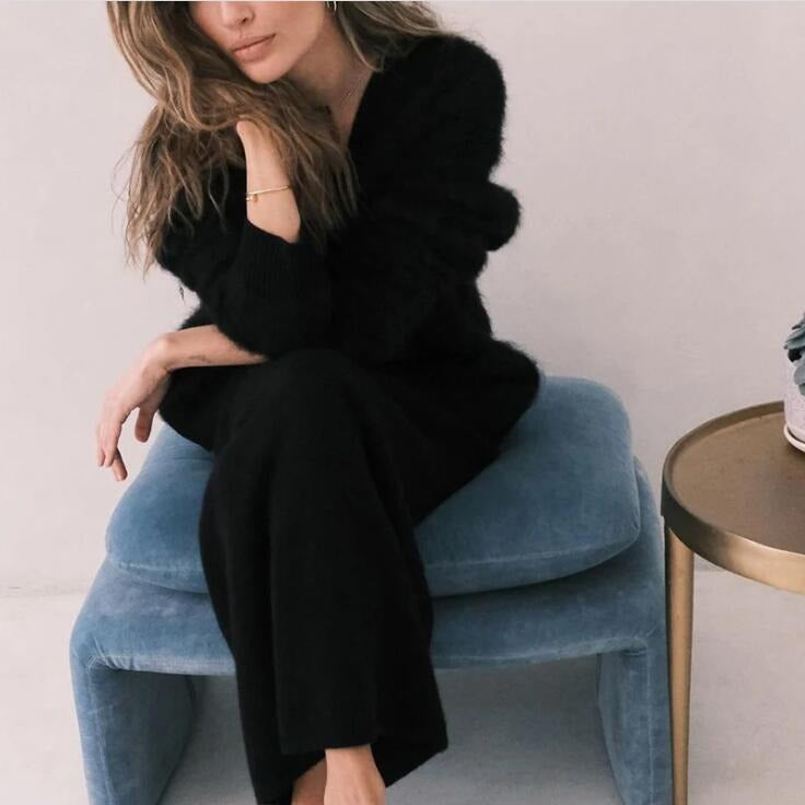 Fuzzy Cardigan Sweater, Oversized Button-Front Knit