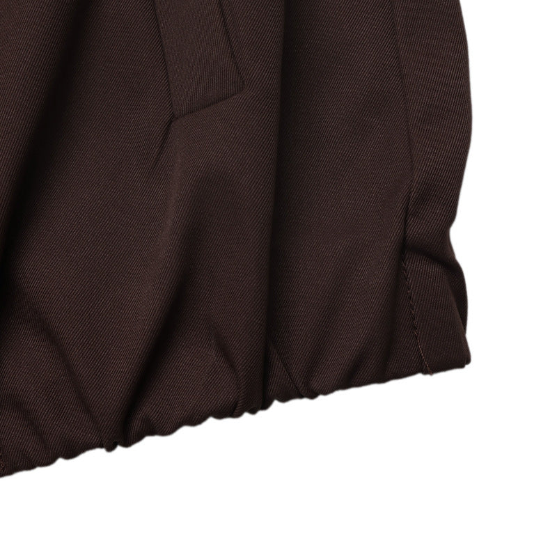 Cropped Bomber Jacket Stand Collar Zip Up Casual Outerwear