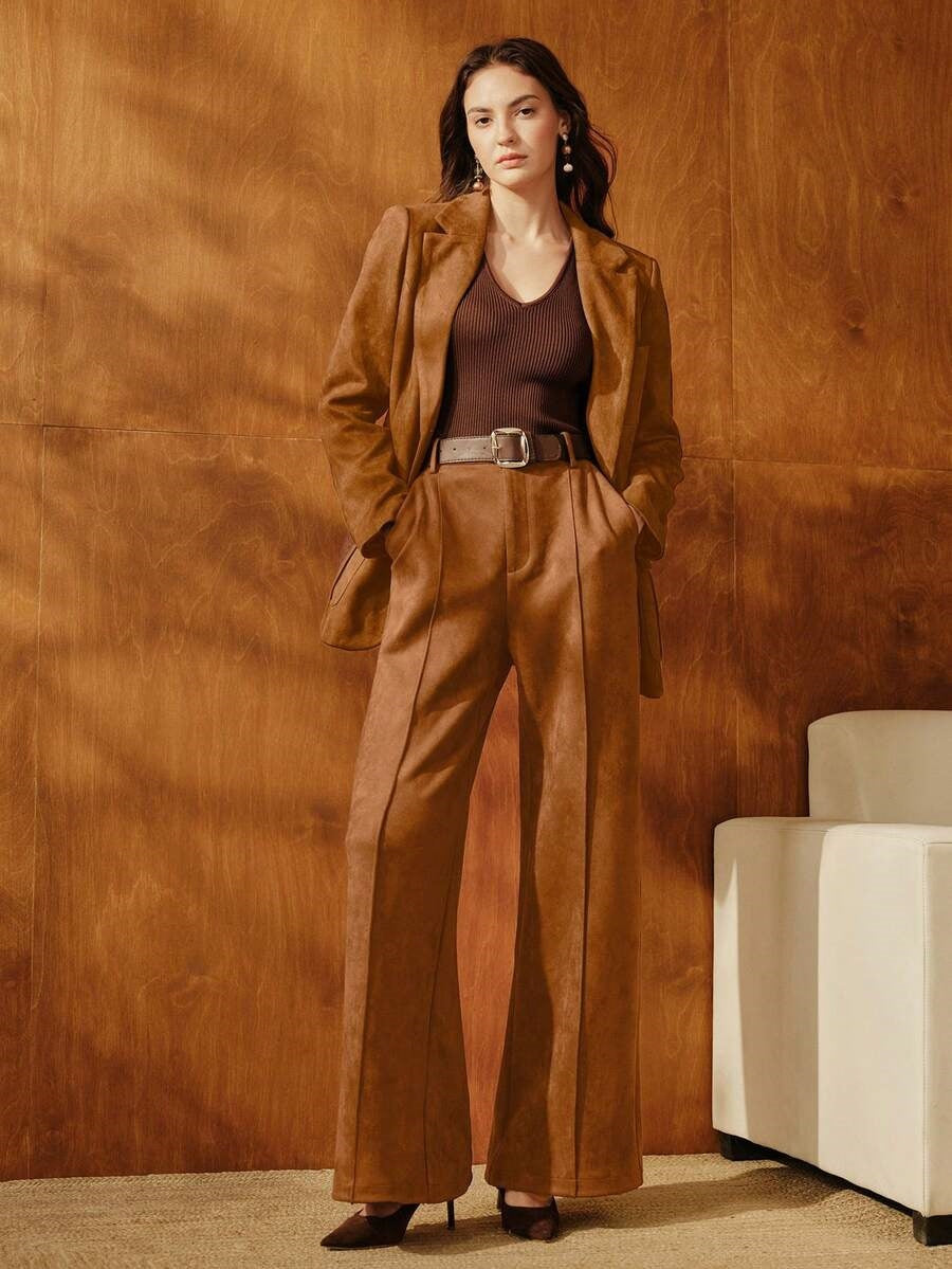 Women's High Waist Wide Leg Dress Pants Vintage Workwear