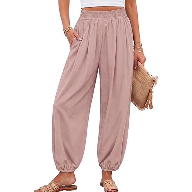 Women's High Waist Harem Pants Casual with Pockets