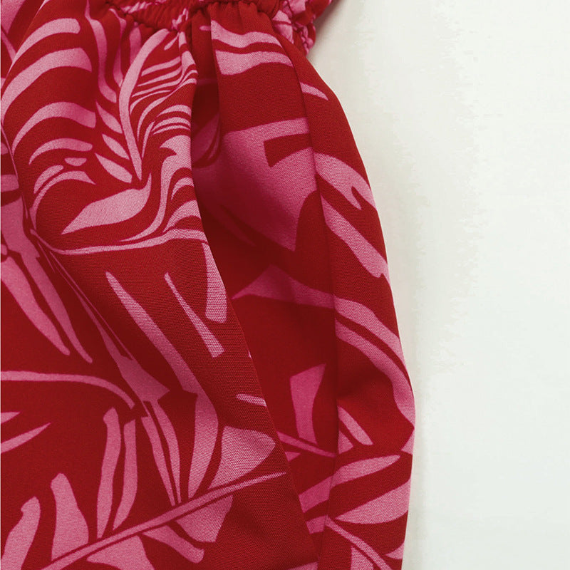 Women's Strapless Smocked Romper Summer Vacation Playsuit
