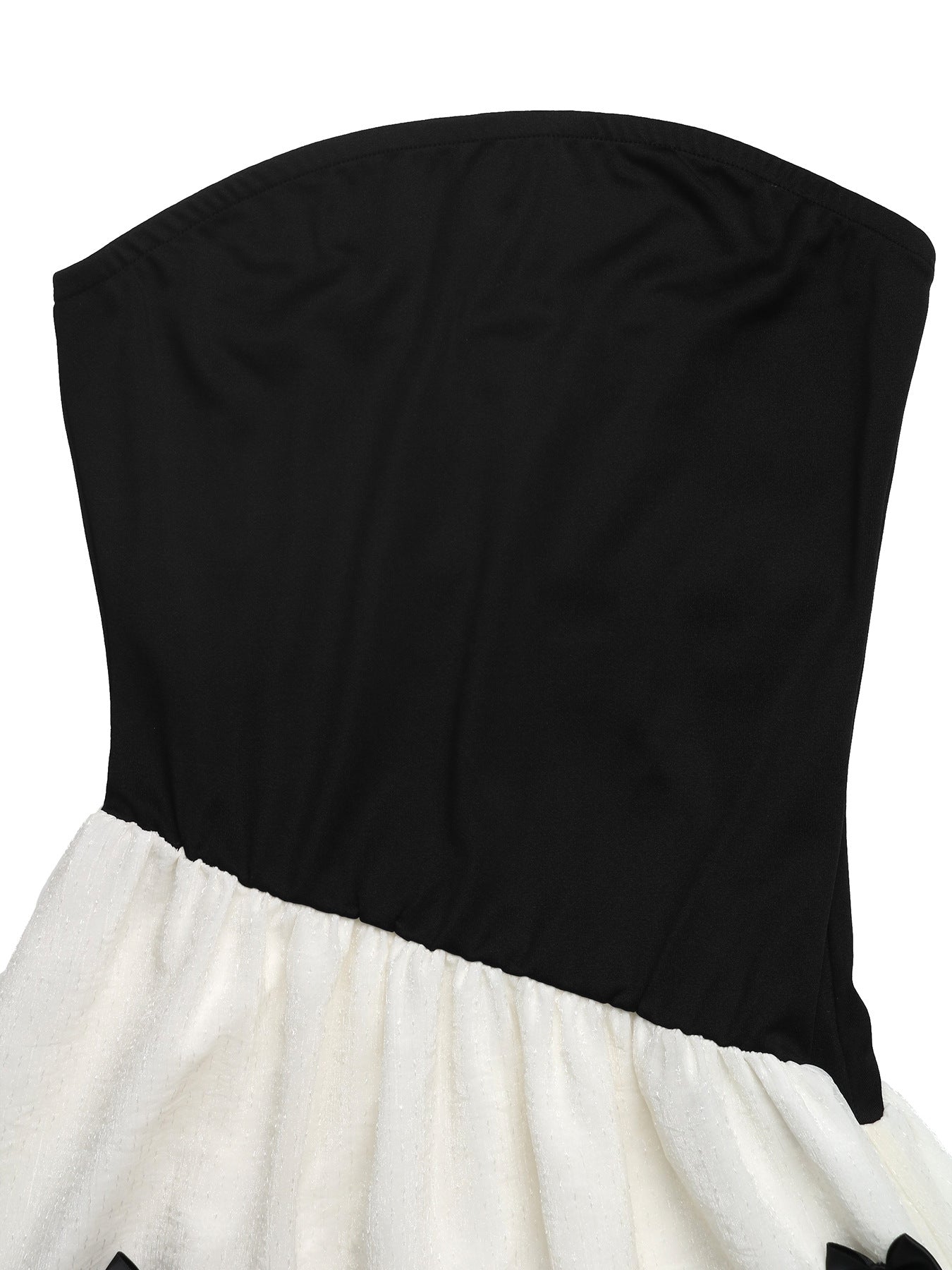 Women Strapless Bow Detail Tiered Maxi Dress