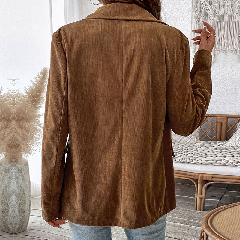 Trendy Corduroy Blazer Jacket for Fall & Winter