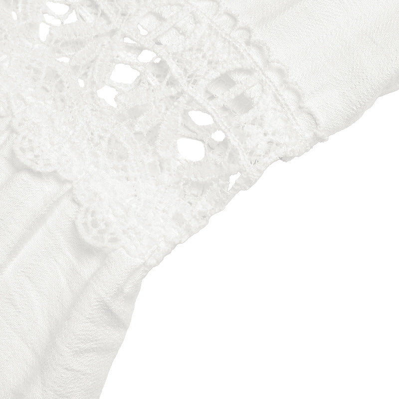 Off-White Lace Trim V Neck Jumpsuit Summer Casual Elegant Resort Outfit