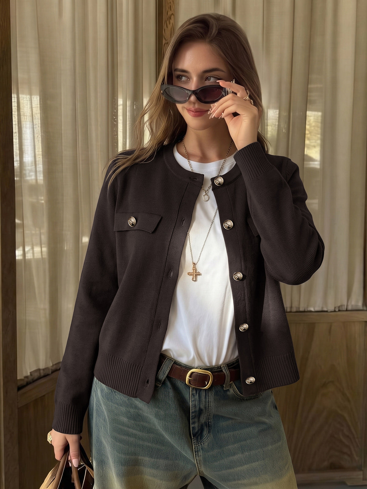 Women's Classic Button Front Cardigan Sweater