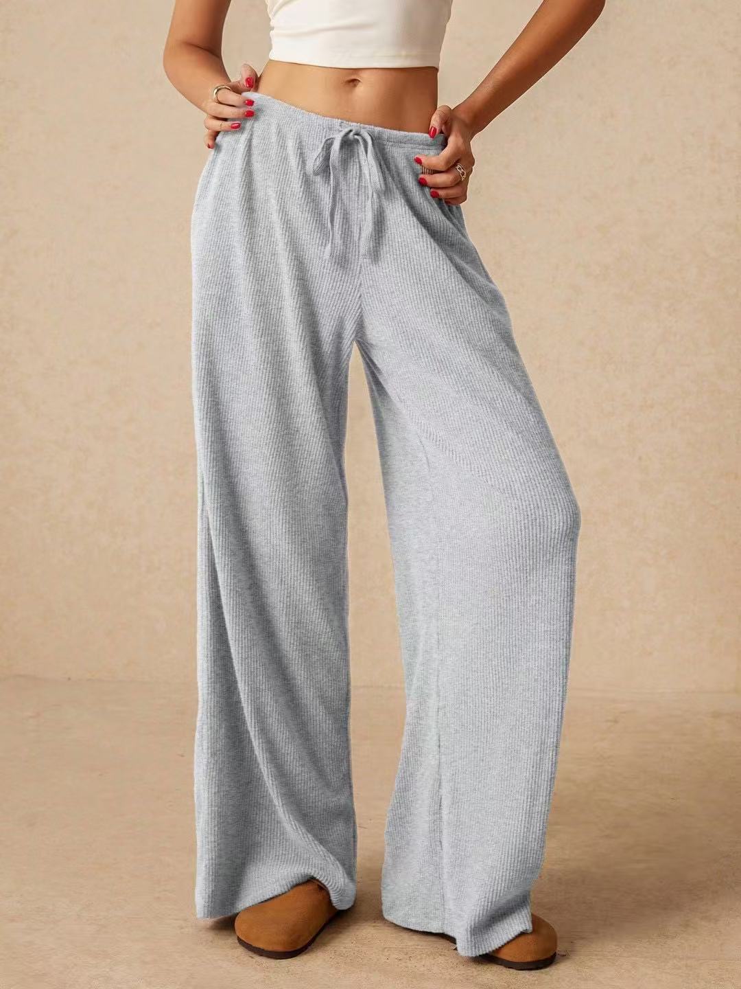 Wide Leg Pants High Waist Casual Loose Fit Long Trousers