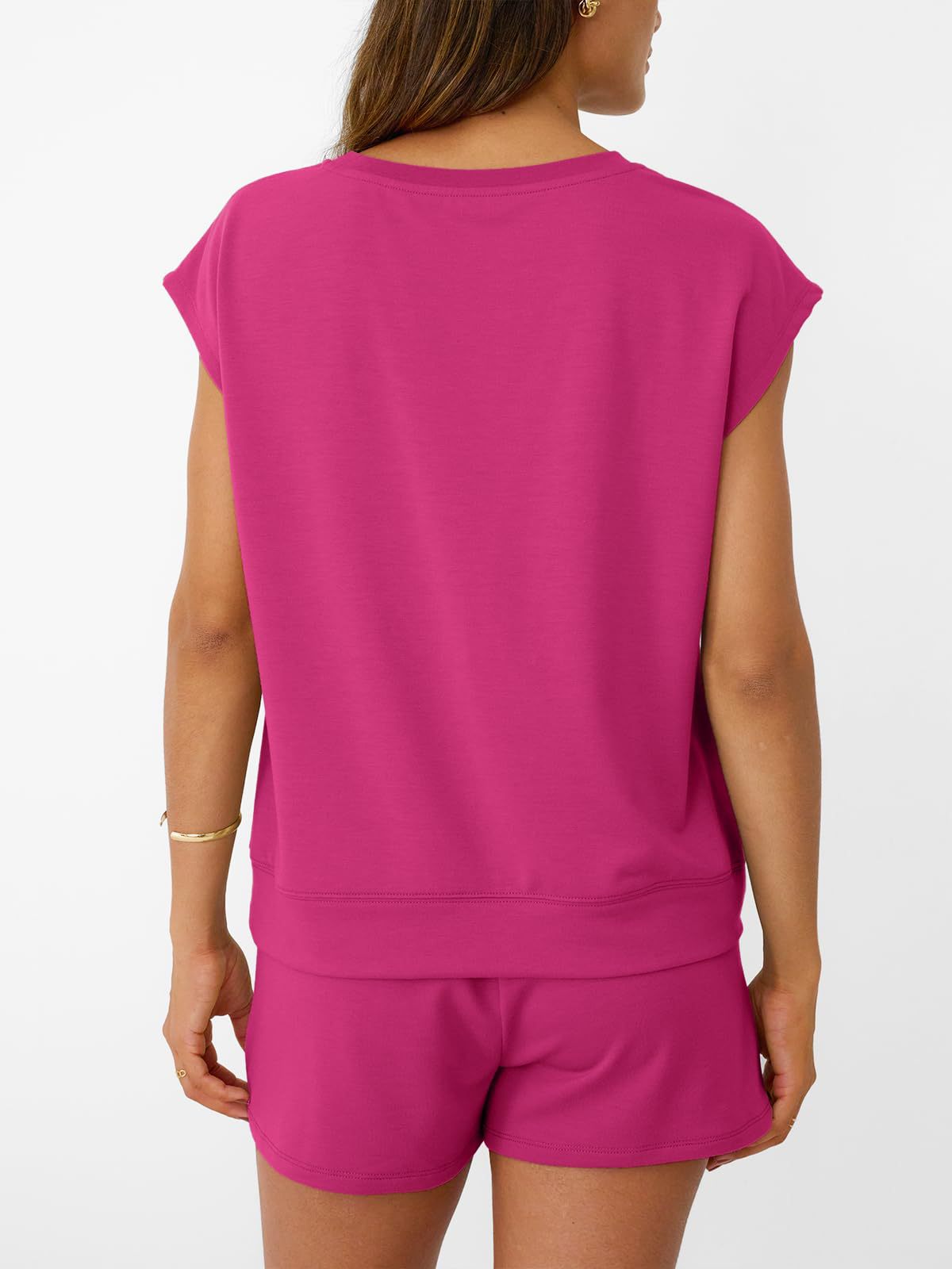 Casual Short Sleeve Top and Shorts Two Piece Summer Set Women
