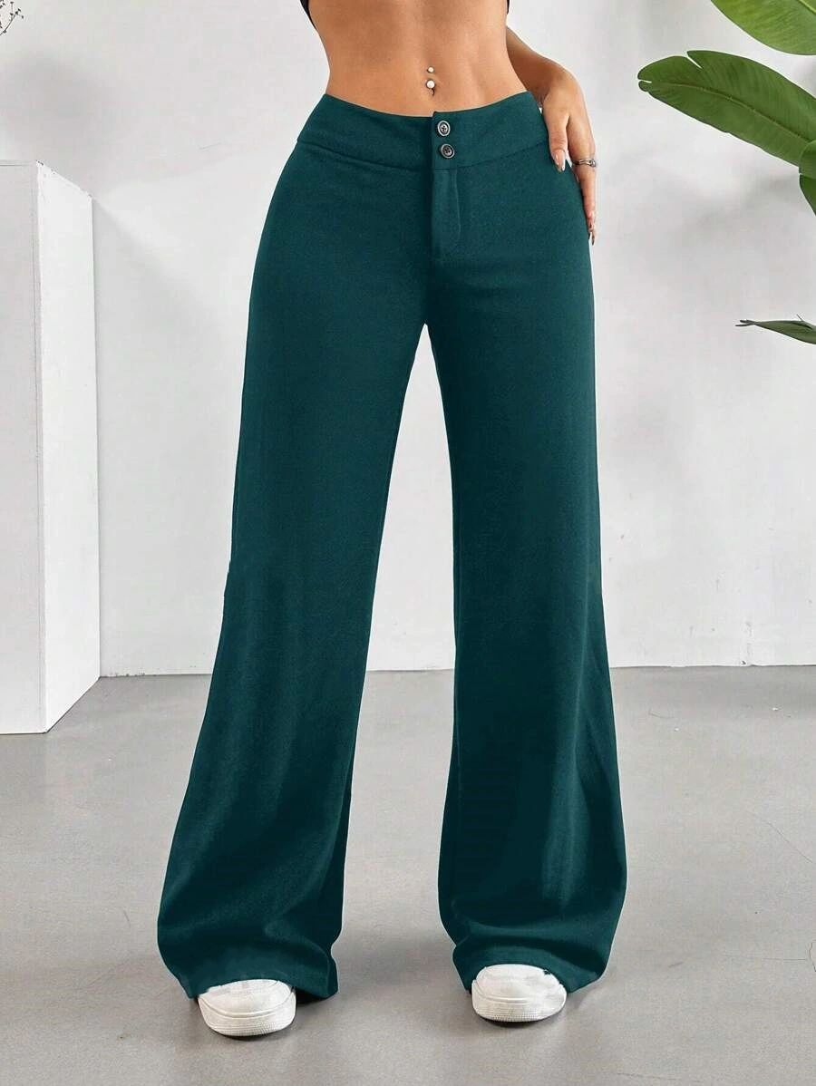 Black High Waist Wide Leg Palazzo Pants for Women