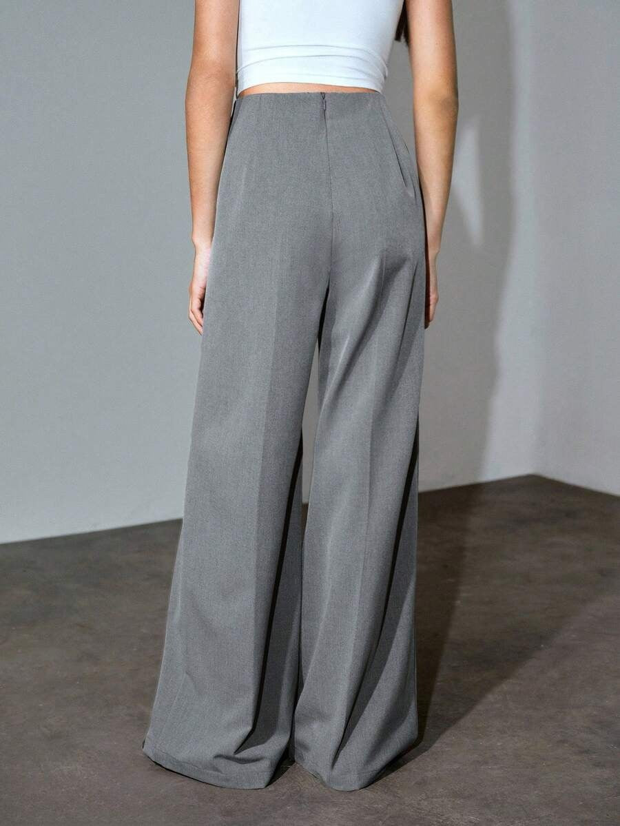 Women's Pleated Wide Leg Business Dress Pants