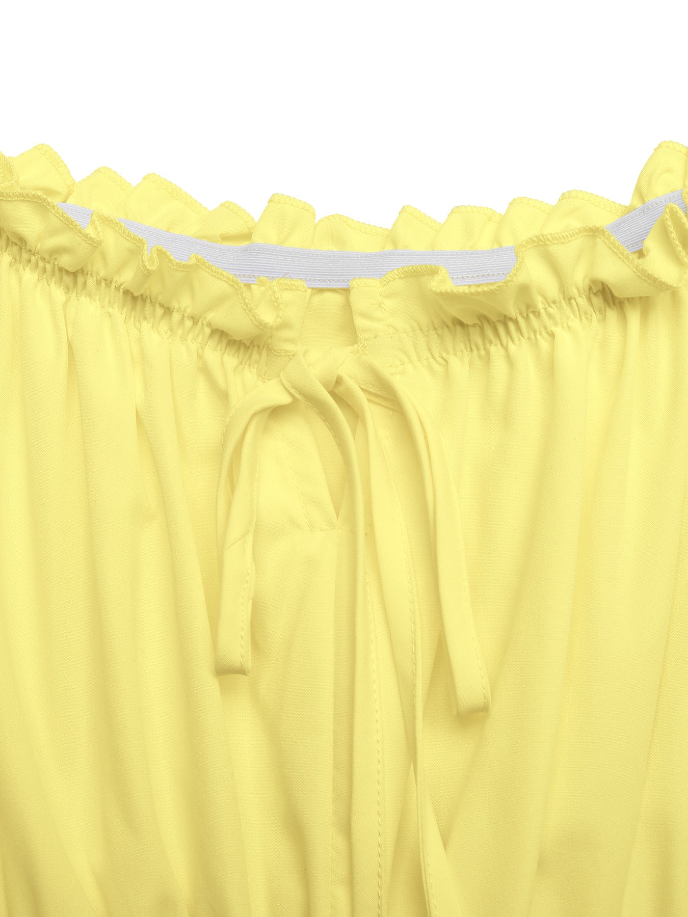 Solid Woven Maxi Dress Resort Smocked Puff Sleeve