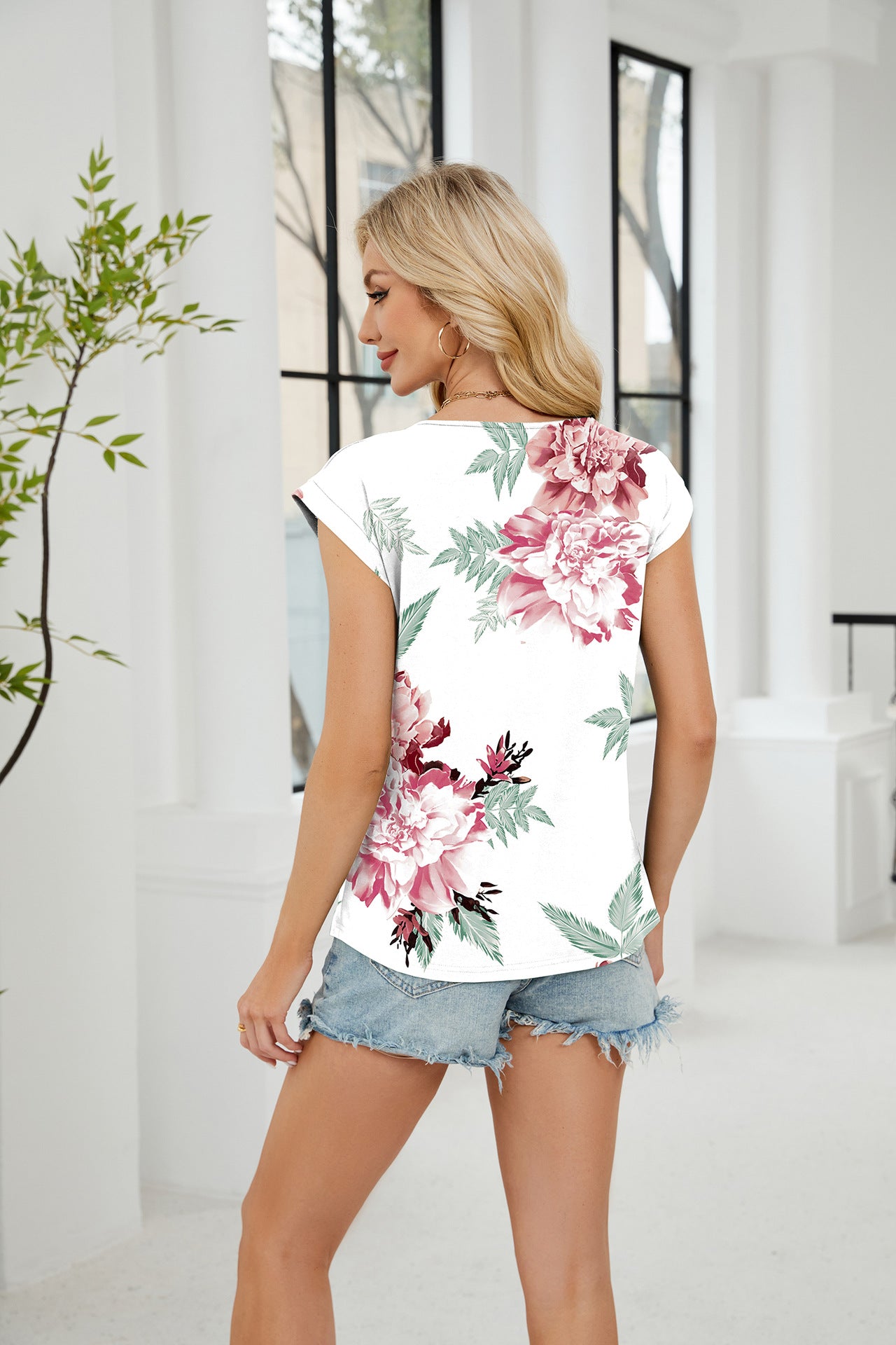 Striped Print Casual Round Neck Short Sleeve T-Shirt