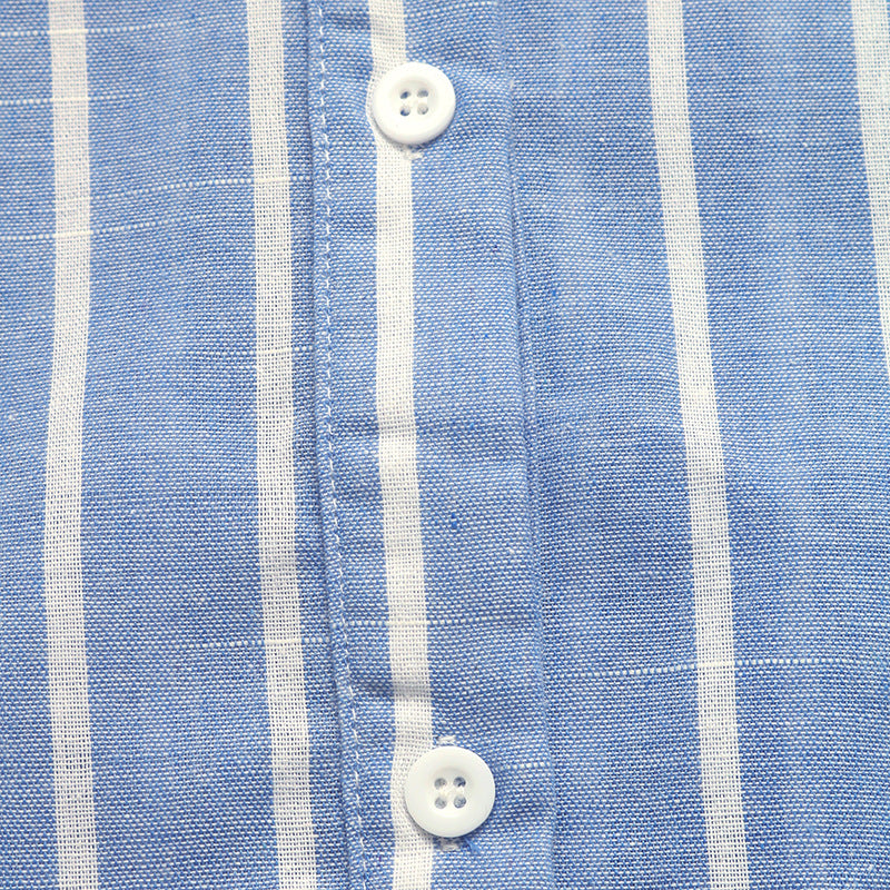 Striped Polyester Shirt Resort Oversized Button Down