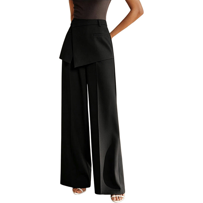 Women's High Waist Wide Leg Layered Corset Dress Pants