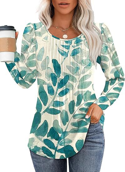 Solid Cotton Top Casual Pleated Puff Sleeve