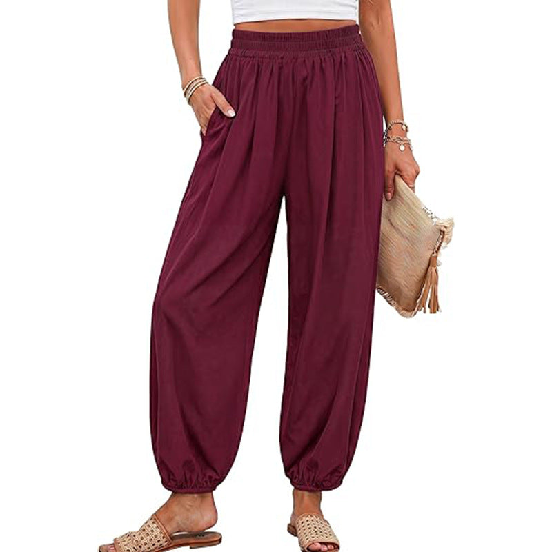 Women's High Waist Harem Pants Casual with Pockets
