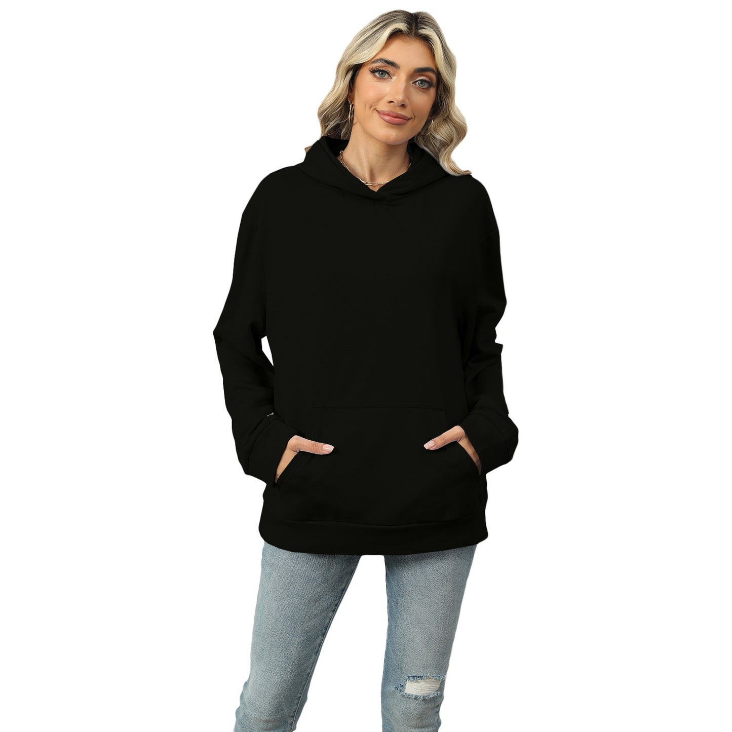 Oversized Hooded Pocket Pullover Sweatshirt