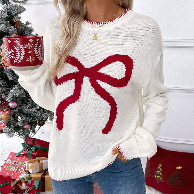 Women's Loose Long Sleeve Crew Neck Christmas Sweater