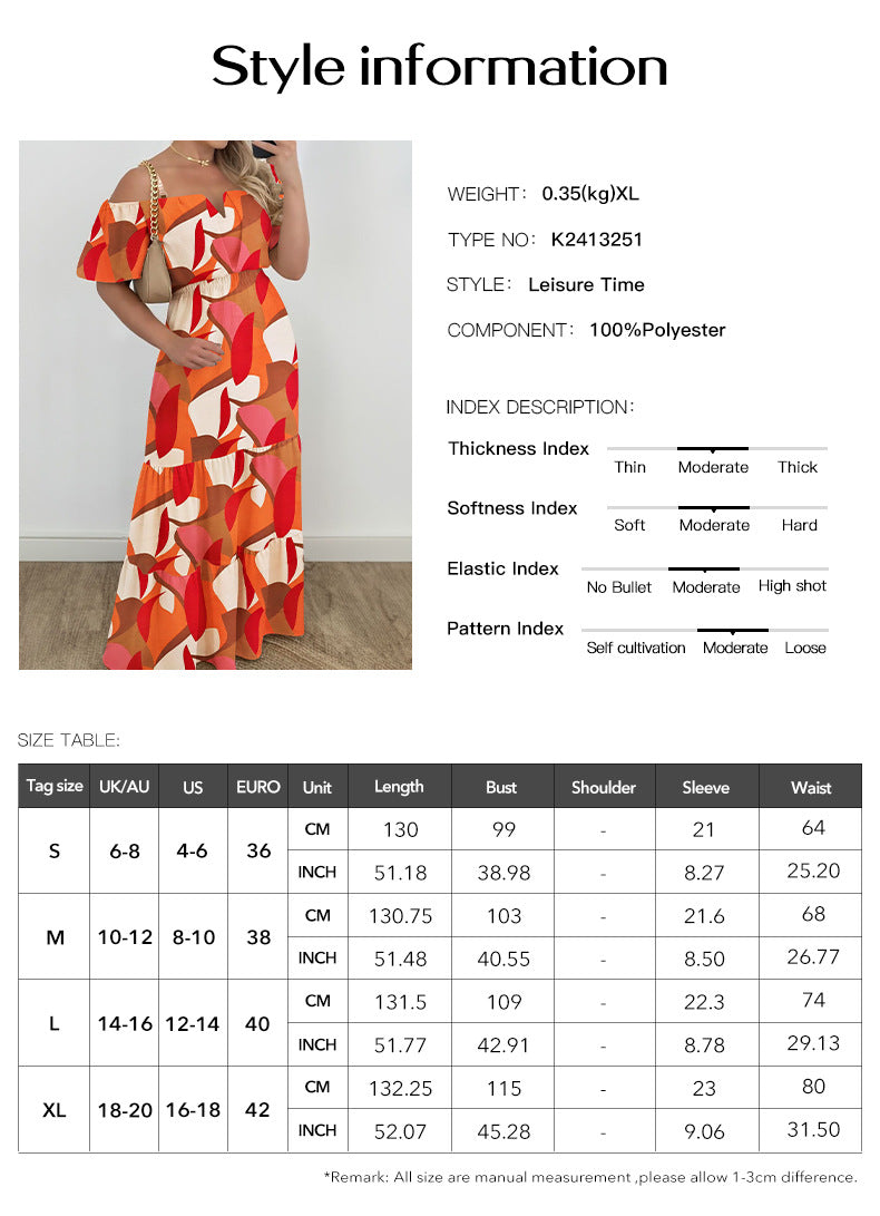 Waist One-shoulder Short Sleeve Dress For Women