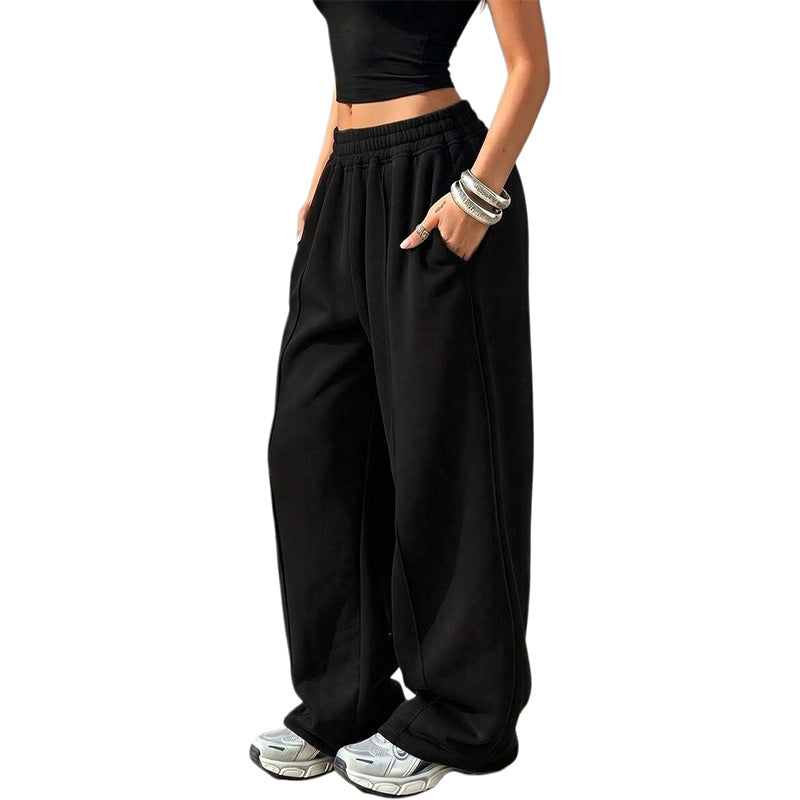 Women's Wide Leg Baggy Sweatpants High Waisted Cotton Pants