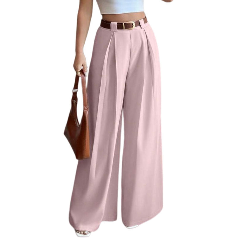 Women's High Waist Pleated Wide Leg Dress Pants