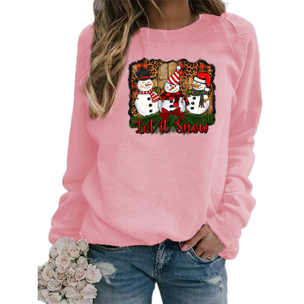 Womens Let It Snow Snowman Graphic Sweatshirt