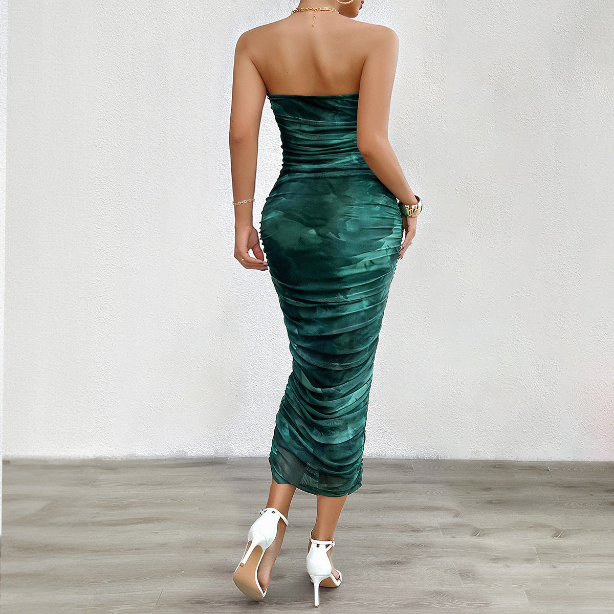 Women's Sleeveless Tube Tops Strapless Slim Dresses